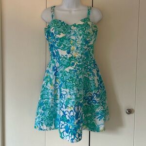 Lilly Pulitzer Cotton adjustable strap minidress pockets 6